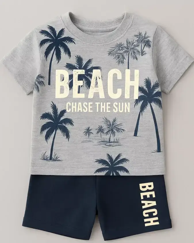 Beach Vibes Kids Summer Set Chase the Sun T-Shirt and Shorts