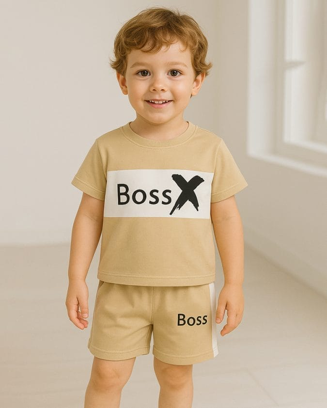 Boss X Cream Kids Summer Set T-Shirt and Shorts