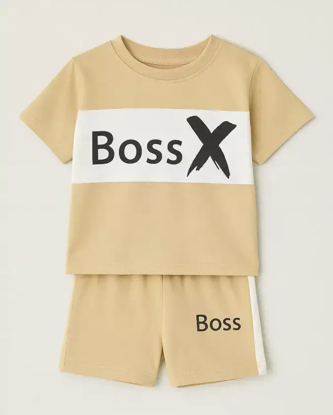 Boss X Cream Kids Summer Set T-Shirt and Shorts