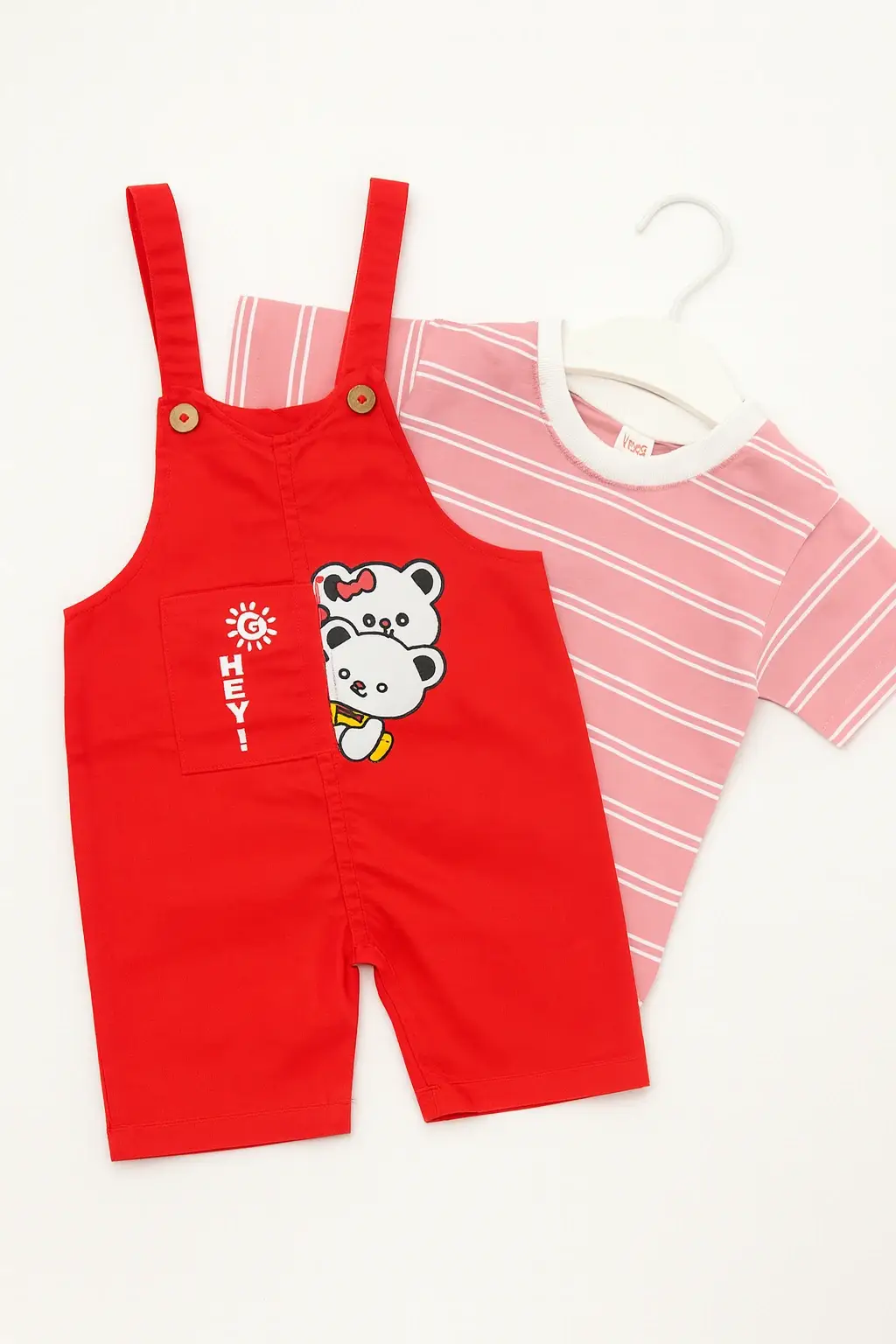 Baby-Boy-Pink-Striped-T-Shirt-with-Red-Bear-Print-Overalls-–-Stylish-Comfortable-Romper-Set-1