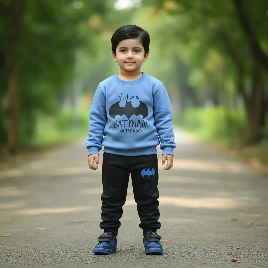 future batman kids winter hoodie jogger set for boys
